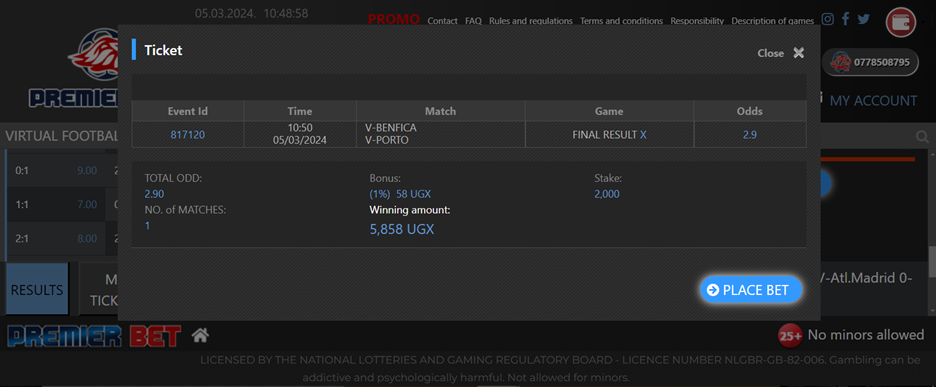PremierBet Uganda Bet 