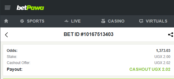betPawa cash out